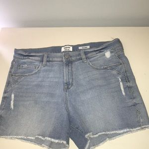 Kensie Light Blue Distressed Denim Shorts